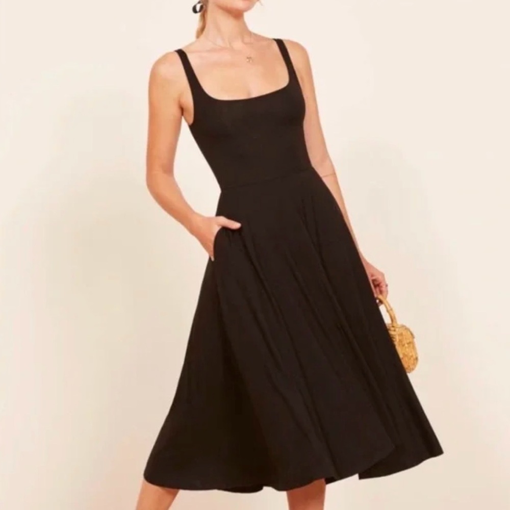 Reformation Rue Black Knit Maxi Dress